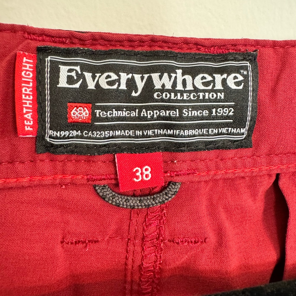 686 Chino Featherlight Everywhere Shorts- M38 Oxblood Red